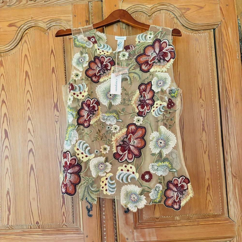 Sundance Beaded and Embroidered Top
